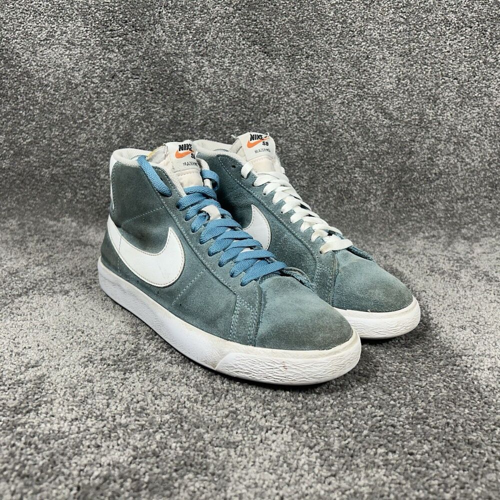 Nike Zoom Blazer Mid SB 864349-404 Men’s Size 6 Cerulean Blue Suede Skate Shoes - Picture 2 of 12